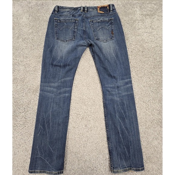 Cult of Individuality Jeans Mens 34x34 Blue Rebel Slim Medium Wash Button Fly - Picture 8 of 15